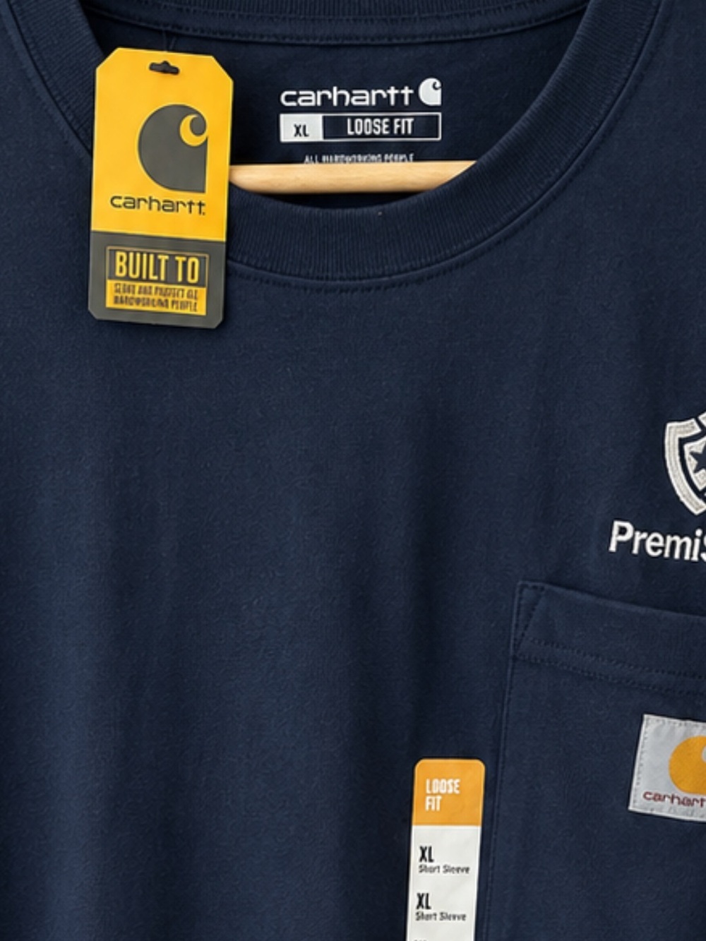 NWT-Carhartt Loose Fit Navy Short-Sleeve Pocket T-Shirt-XL - Picture 3 of 4